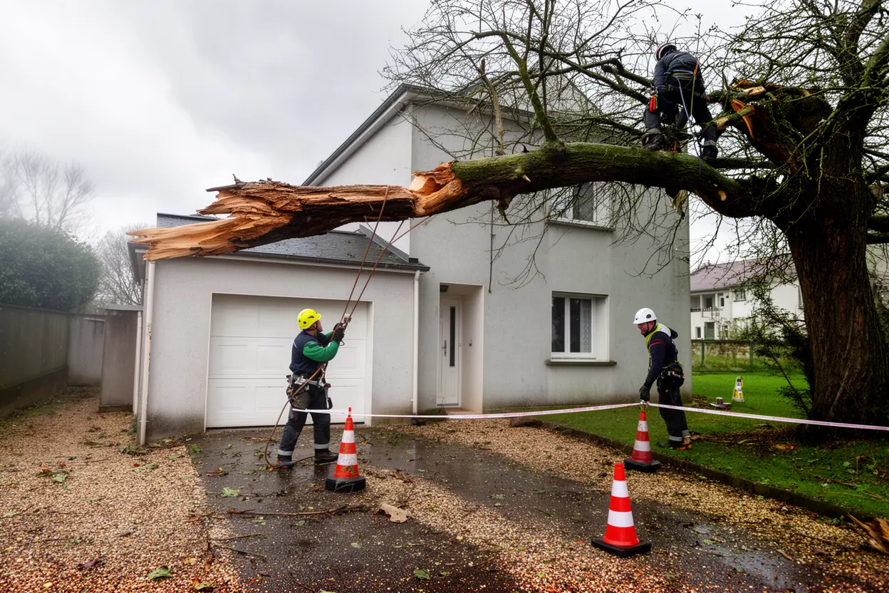 Arbre endommagé sécurisé en urgence à Allonnes